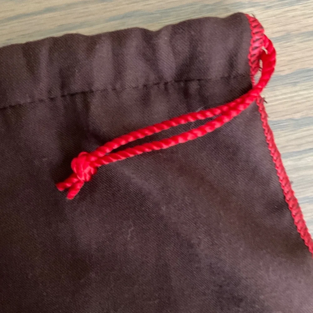 Authentic Coach Dust Bag.  15” H X 19”W.  V. Good!!  Brown w/Red draw string. - Picture 4 of 5